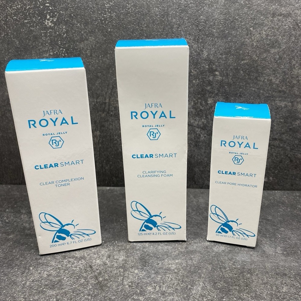 Jafra Royal Clear Smart Bundle 3pcs Toner Cleansing Foam Hydrator